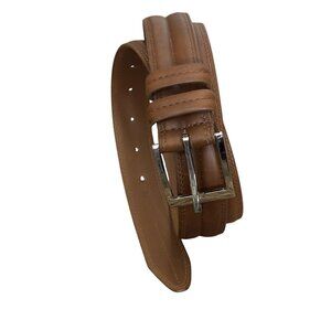 Allen Edmonds Mens Leather Dress Belt Brown 110/44 Made In USA With Polished Buc